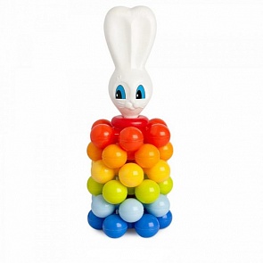 Пирамида-мини - Зайка с шариками, 22 см (Русский Стиль, 9246)